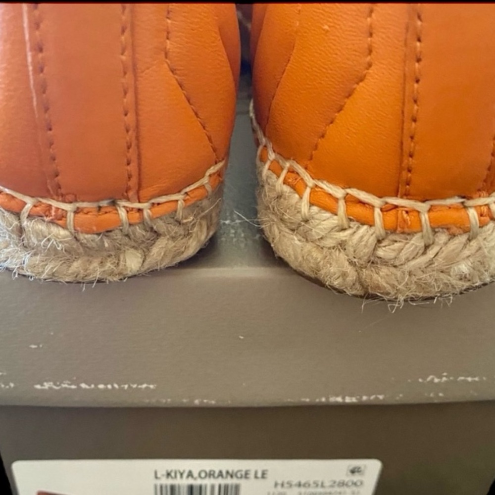 FRANCO SARTO KIYA ESPADRILLE LOAFER SZ 6.5M IN ORANGE LEATHER - Picture 4 of 9